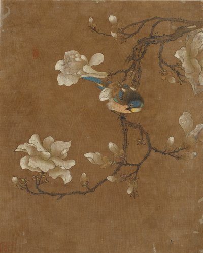 On adet kuş ve çiçek resmi (ipek üzerine renkli) by Ming Dynasty Chinese School