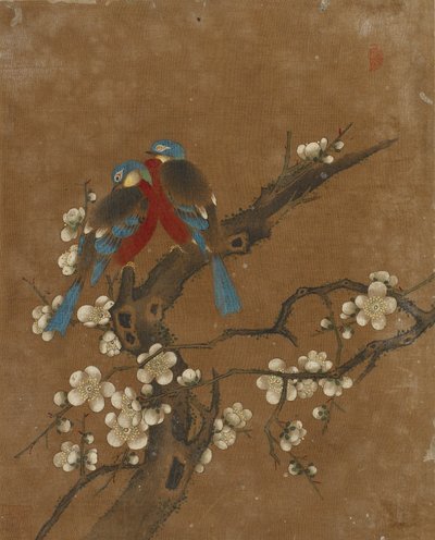 On adet kuş ve çiçek resmi (ipek üzerine renkli) by Ming Dynasty Chinese School