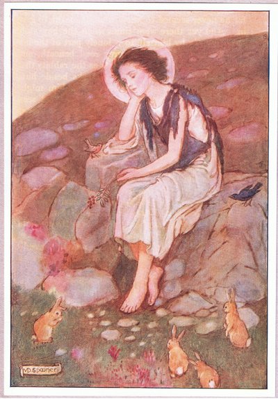 Altında gözlerinin sabitlendiği küçük gri yoldu (renkli taş) by Minnie Didbin Spooner