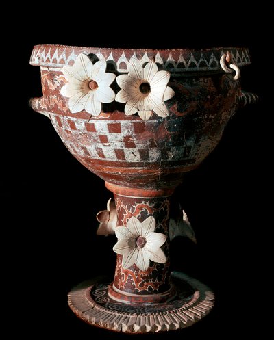 Minos sanatı: süslemeli pişmiş toprak krater protopalatiale (MÖ 2100 - 1650) by Minoan