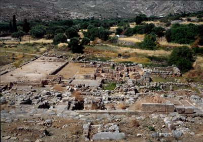 Minos uygarlığı: MÖ 1700-1650 civarında inşa edilen Zakros sarayının kalıntılarının görünümü. Girit by Minoan