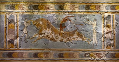 Sıçrayan Boğa Freskinden Detay. Knossos