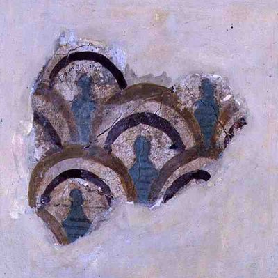 Spiral bant ve çiçekler Knossos, Girit, MÖ 1500 dolayları (fresk) by Minoan
