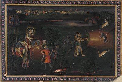 Geceleri geyik avı by Mir Kalan Khan