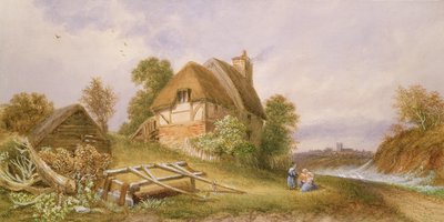 Christchurch yakınlarında, Hampshire, 1874 by Miss Lorimer