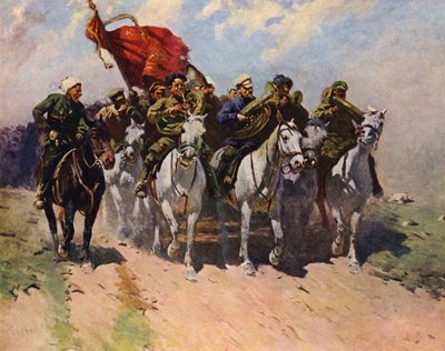 Birinci Kızıl Süvari Ordusunun Borazancıları by Mitrofan Borisovic Grekov