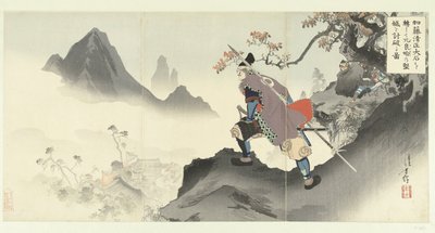 Kato Kiyomasa, bir kayayı yuvarlayarak Orankai