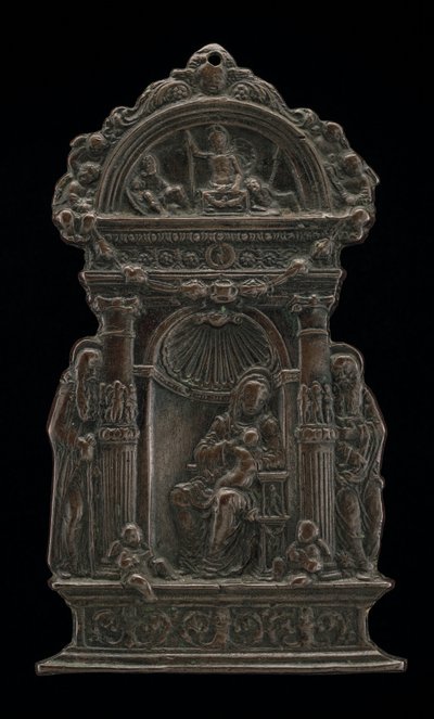 Madonna ve Çocuk, Aziz Anthony Abbot ve Aziz Jerome ile Enthroned, 1490. by Moderno