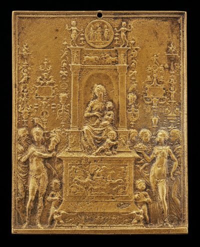 Madonna ve Çocuk Azizlerle Enthroned, 15. yüzyılın sonları - 16. yüzyılın başlarında. by Moderno