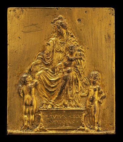Madonna ve Çocuk İki Melekle Enthroned, 1552. by Moderno