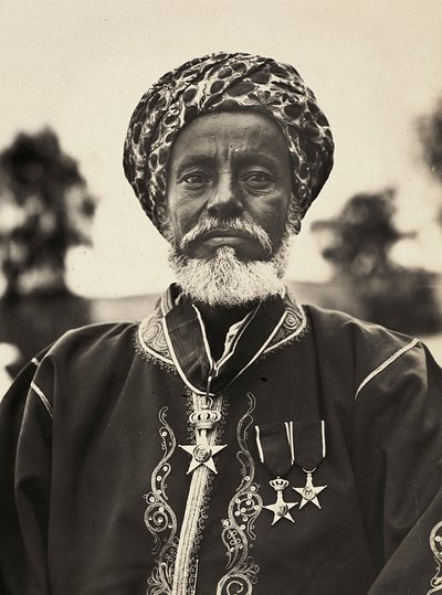 Building an Empire in the Fascist age: chief of the Habab tribe, 09/05/1936 (b/w photo) by Modestino Baldinetti
