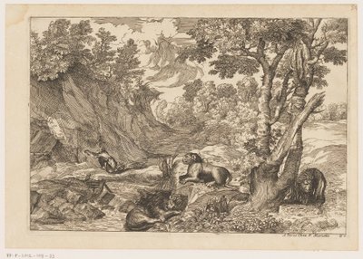 Tövbekar Jerome ve Dinlenen Üç Aslan ile Manzara Titian