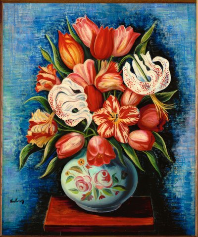 Lale ve zambaklardan oluşan çiçek buketi by Moise Kisling