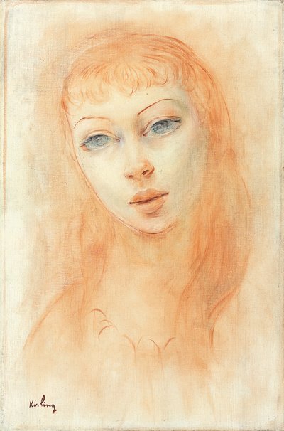 Kadın Portresi (tuval üzerine yağlıboya) by Moise Kisling