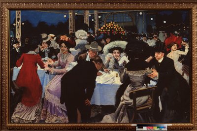 Gece kafesi (Gece ​​kafesi) - Resim Moisei Maer (Moisei-Maer) (Meer) Gertsovich Slepyan (Slepian) (1872-1941), tuval üzerine yağlı boya by Moisei-Maer Gertsovich Slepian