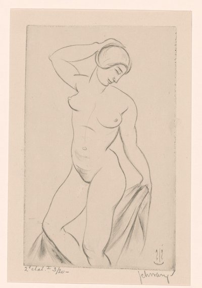 Elini başında çıplak kadın by Mommie Schwarz (signed by artist)