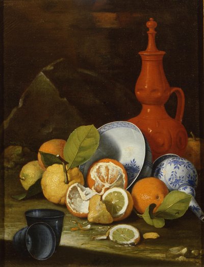 Bucchero, porselen, portakal ve limon, 1706 by Monari