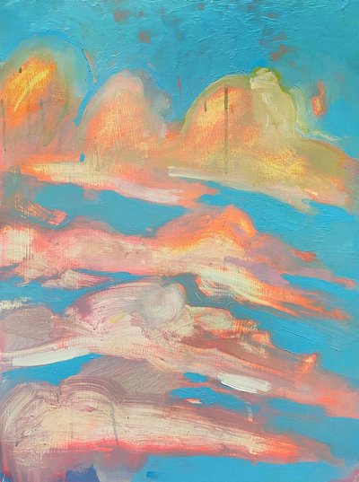 Çalıntı Gün Batımı 1, 2022 (Panel üzerine akrilik ve flashe) by Monica Perez Vega