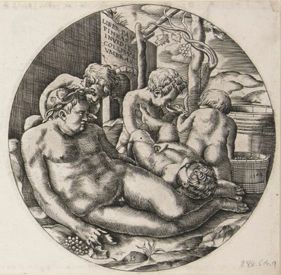 Bacchus ve Putti by Monogrammist B
