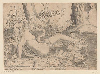 Leda ve kuğu by Monogrammist IHS
