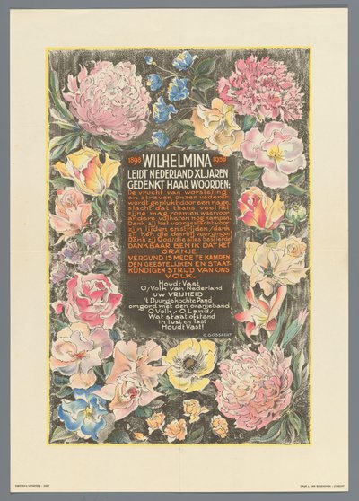 Wilhelmina, Hollanda XL'yi yıllardır yönetiyor by Monogrammist JB (20e eeuw)