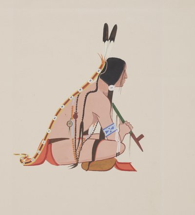 Cheyenne, c.1934 (sulu boya) by Monroe Tsatoke