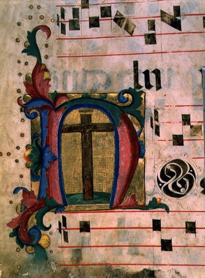 Ms 543 f.121v Bir mezmurdan, c.1515 (parşömen) ile True Cross ile ilk 
