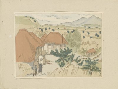 Kawakami sıcak su kaynakları Kawakami Onsen (nesne üzerindeki başlık) İkinci bölüm, Aizu alanı (dizi başlığı) Dai nishû, Aizu no bu (dizi adı) Japon manzaralarının baskıları (seri başlığı) Nihon fûkei hanga (dizi adı) by Morita Tsunetomo