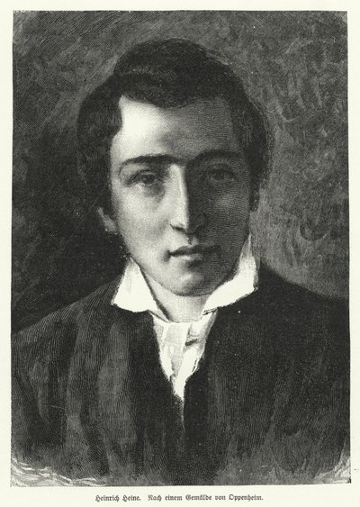 Heinrich Heine, Alman şair (lito) by Moritz Daniel Oppenheim