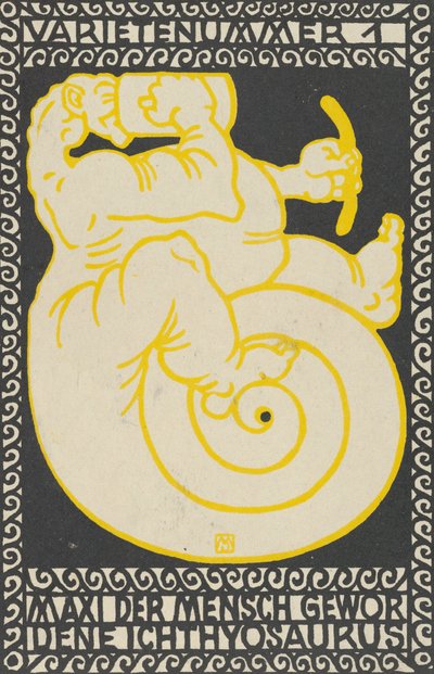 Çeşit Yasası 1: Ichthyosaurus Dönen Adam Maxi Çeşit Yasası 1: Maxi der Mensch Gewor D..., 1907. by Moritz Jung