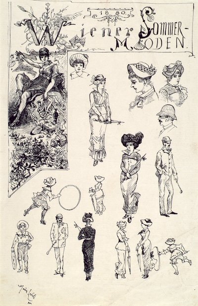 Viyana türleri 1880 (Viyana yaz modası) by Moritz Ledeli