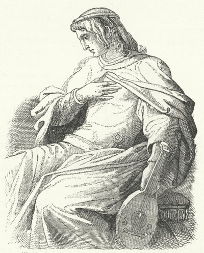 Wolfram von Eschenbach, Alman şövalye ve şair (gravür) by Moritz Ludwig von Schwind