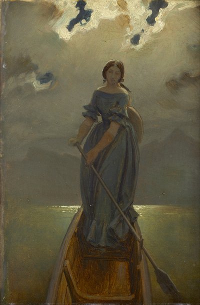 Kaptan (Barones Marie Spaun am Gmundner See) by Moritz Ludwig von Schwind