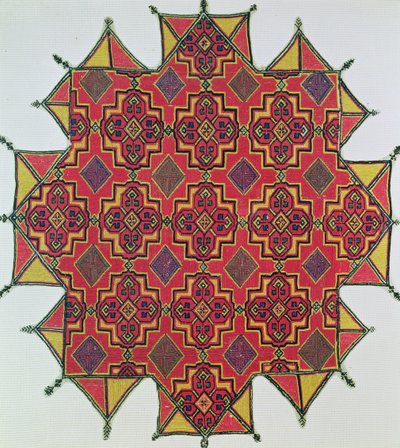 Geometrik desenli tekstil (iğne işi) by Moroccan School