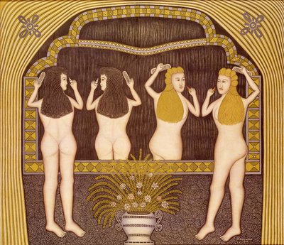 Aynanın Önünde İki Kadın by Morris Hirshfield
