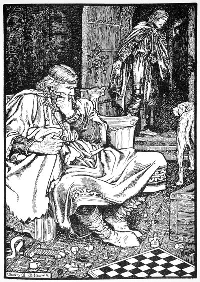 Kral Canute ve Earl Ulf satranç yüzünden tartışıyorlar, Roskilde, Denmanrk, 1026 1913. by Morris Meredith Williams