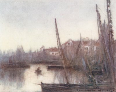 Sardalya Filosu, Concarneau (renkli lito) by Mortimer Ludington Menpes