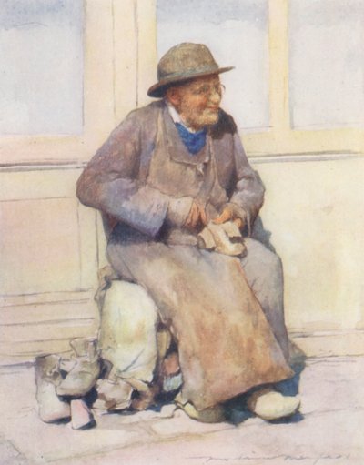 The Village Cobbler (renkli taş baskı) by Mortimer Ludington Menpes