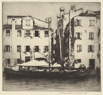 Kanaldaki Tekneler, Venedik Adası by Mortimer Menpes