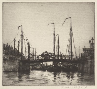 Köprü, Rotterdam (Chioggia: Balıkçı Tekneleri) by Mortimer Menpes