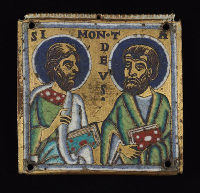 Plak: Simon ve Thaddaeus, c.1160 by Mosan School