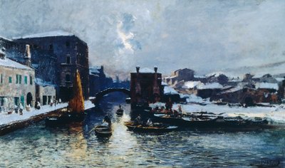 Kar altında Chioggia by Mose Bianchi