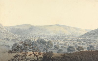 Llandrillo'nun uzaktan görünümü by Moses Griffith