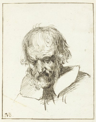 Yaşlı bir adamın başı by Moses Ter Borch