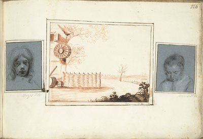 Çocuğun kafası, ahır ve bir kadının portresi by Moses Ter Borch