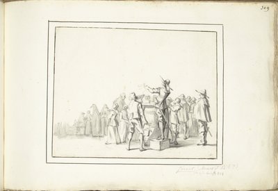 Pazar meydanında spiker by Moses Ter Borch