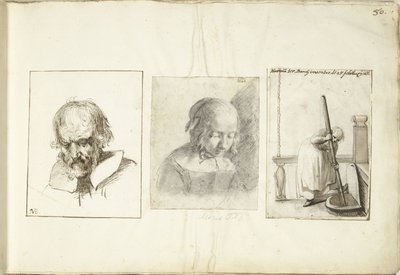 Yaşlı adam, bir kız ve kuyu kancalı bir kadın by Moses Ter Borch