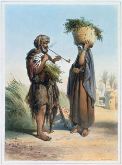 Fellah erkek ve kadın, 1848 by Mouilleron