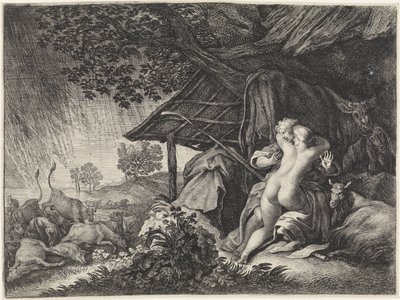 Bir fırtınadan sığınan çoban ve çoban kız by Moyses van Wtenbrouck