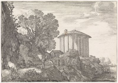 Vesta Tapınağı ile manzara Arcadian manzaraları (dizi başlığı) by Moyses van Wtenbrouck